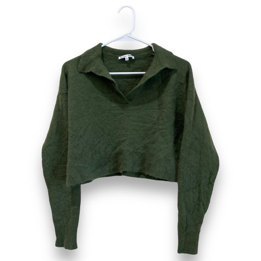 Reformation Green V-Neck Sweater